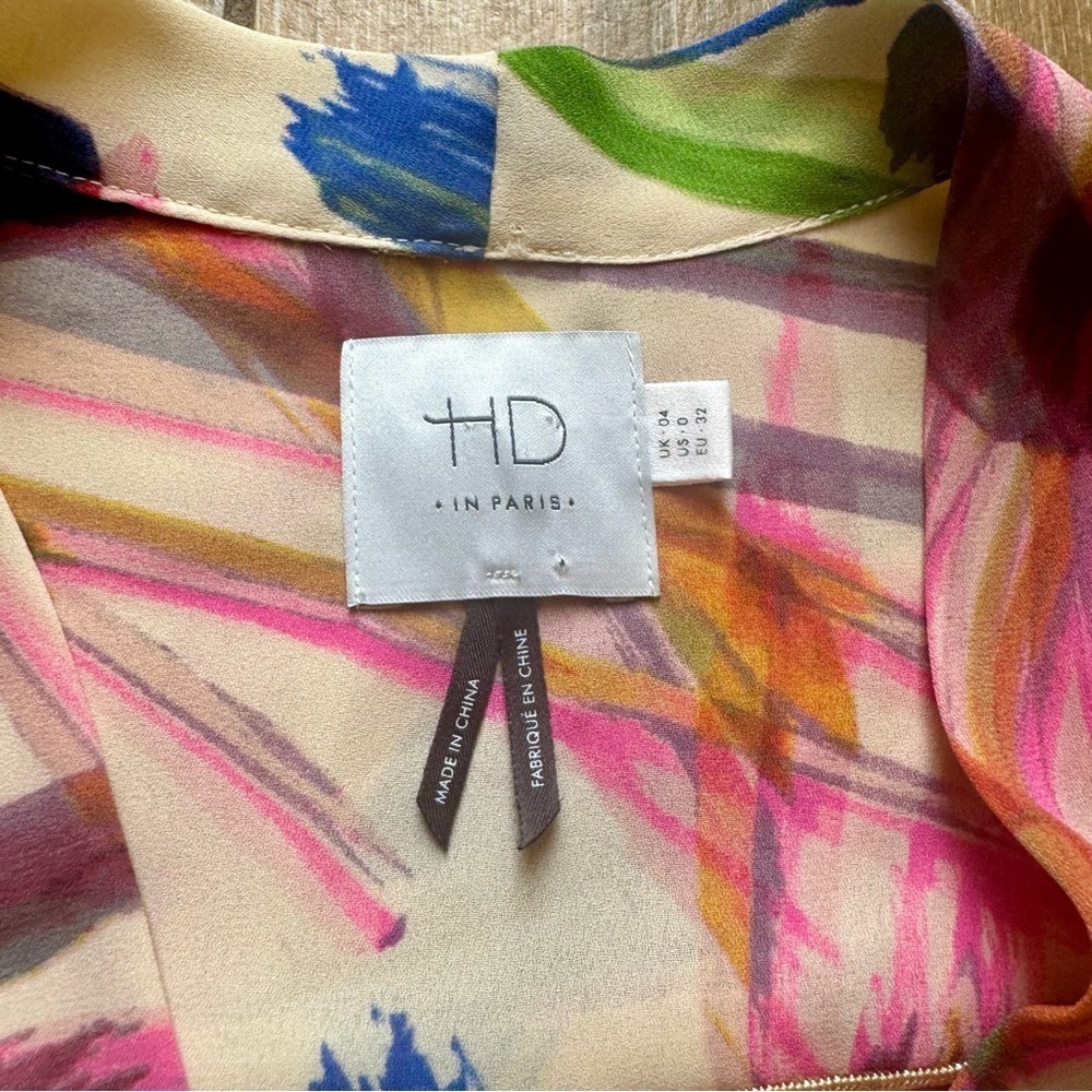 Anthropologie HD in Paris Watercolor Wrap Top - Picture 5 of 7